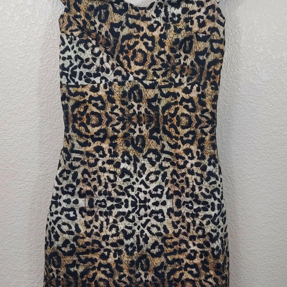 NWT Nicole Miller Collection Animal Print  Mini  Dress Sleeveless Sz 0 - Picture 3 of 16